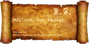 Mészáros Hajnal névjegykártya